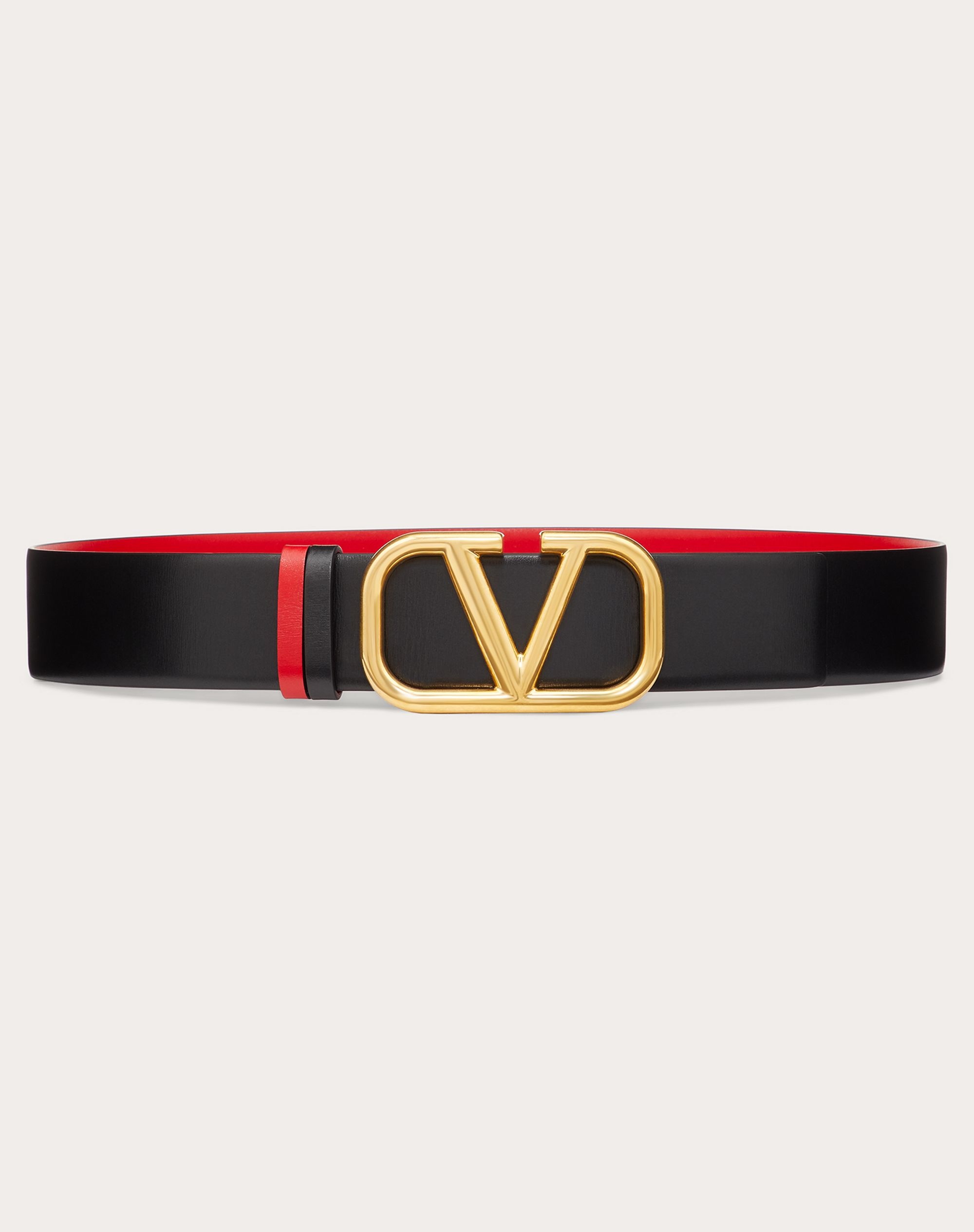 REVERSIBLE VLOGO SIGNATURE BELT IN Shiny CALFSKIN 40MM - 1