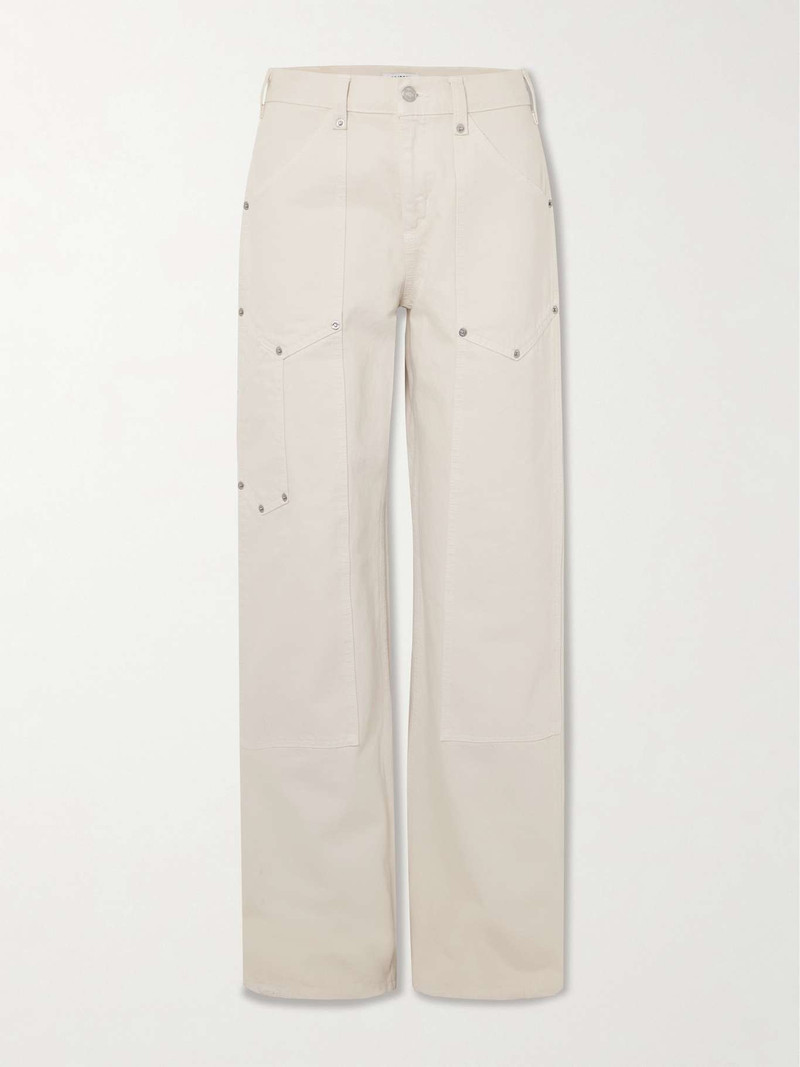 Workwear frayed embellished mid-rise boyfriend jeans - 1