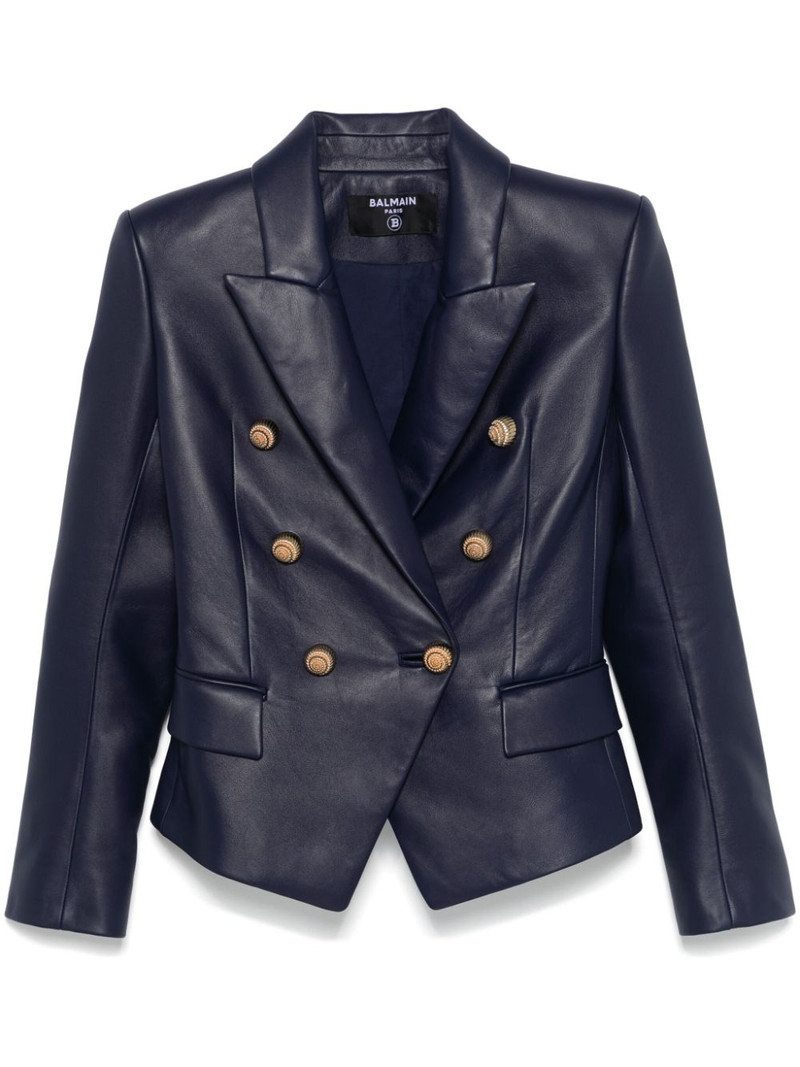 leather 6-button blazer 1