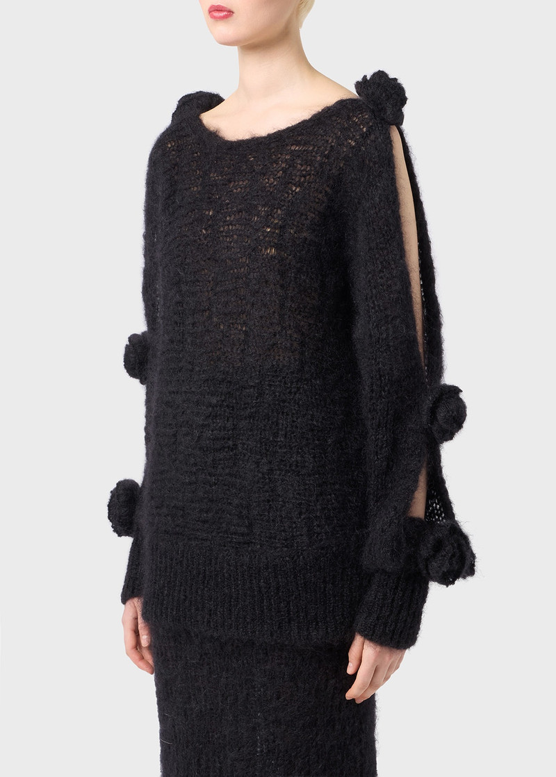 MOHAIR SWEATER WITH 3D ROSES 5