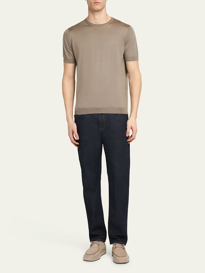 GIORGIO ARMANI Men's Silk-Cotton Crew T-Shirt outlook