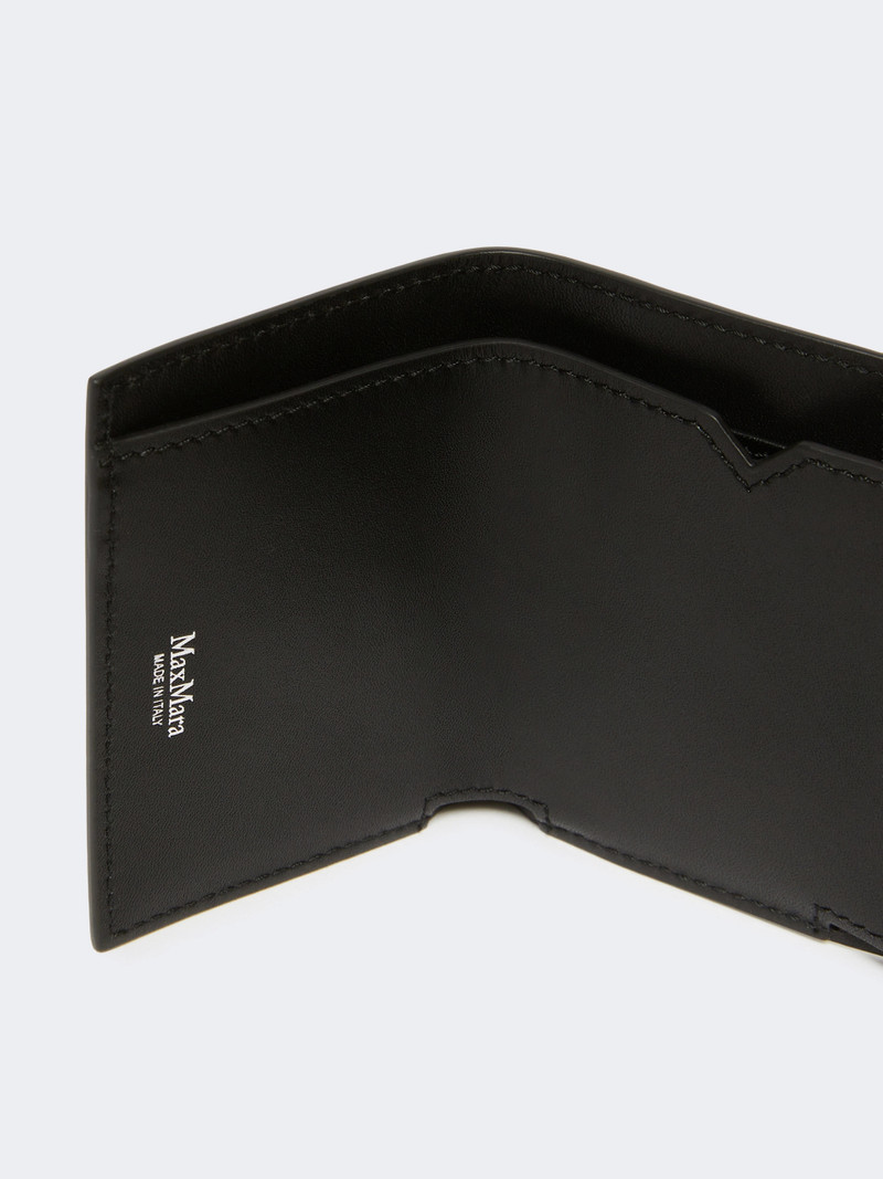 Max Mara Leather tri-fold purse - BLACK outlook