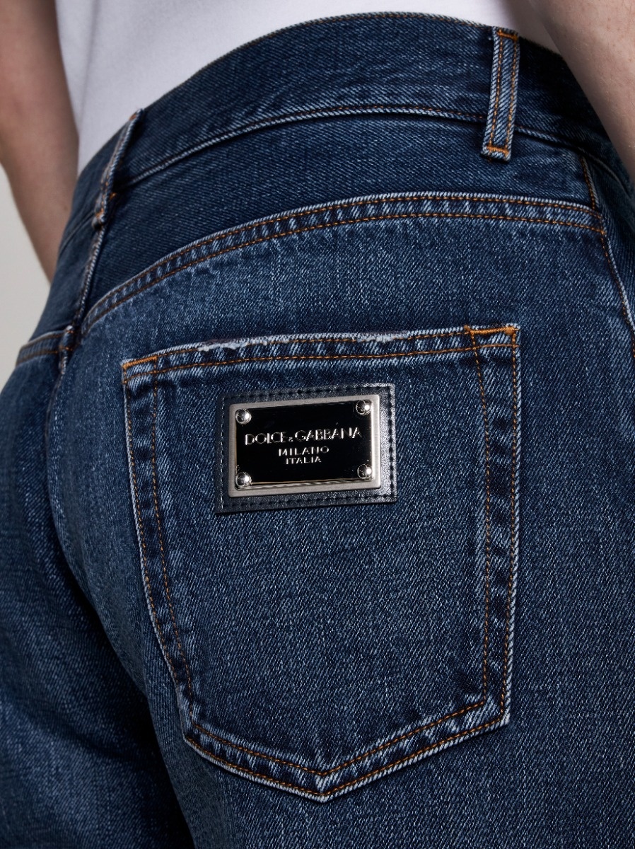 Logo-plaque slim-fit jeans - 4