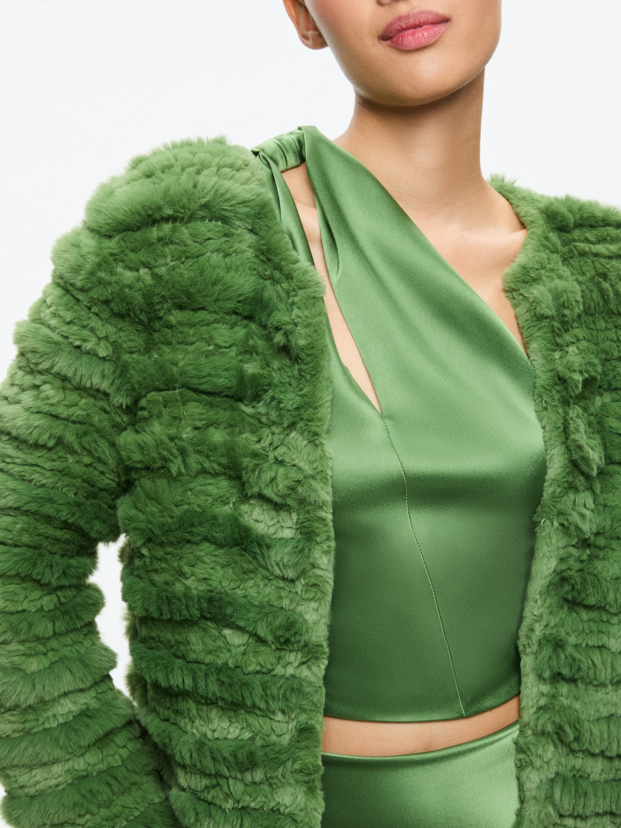 FAWN FAUX FUR TEXTURED JACKET - 5