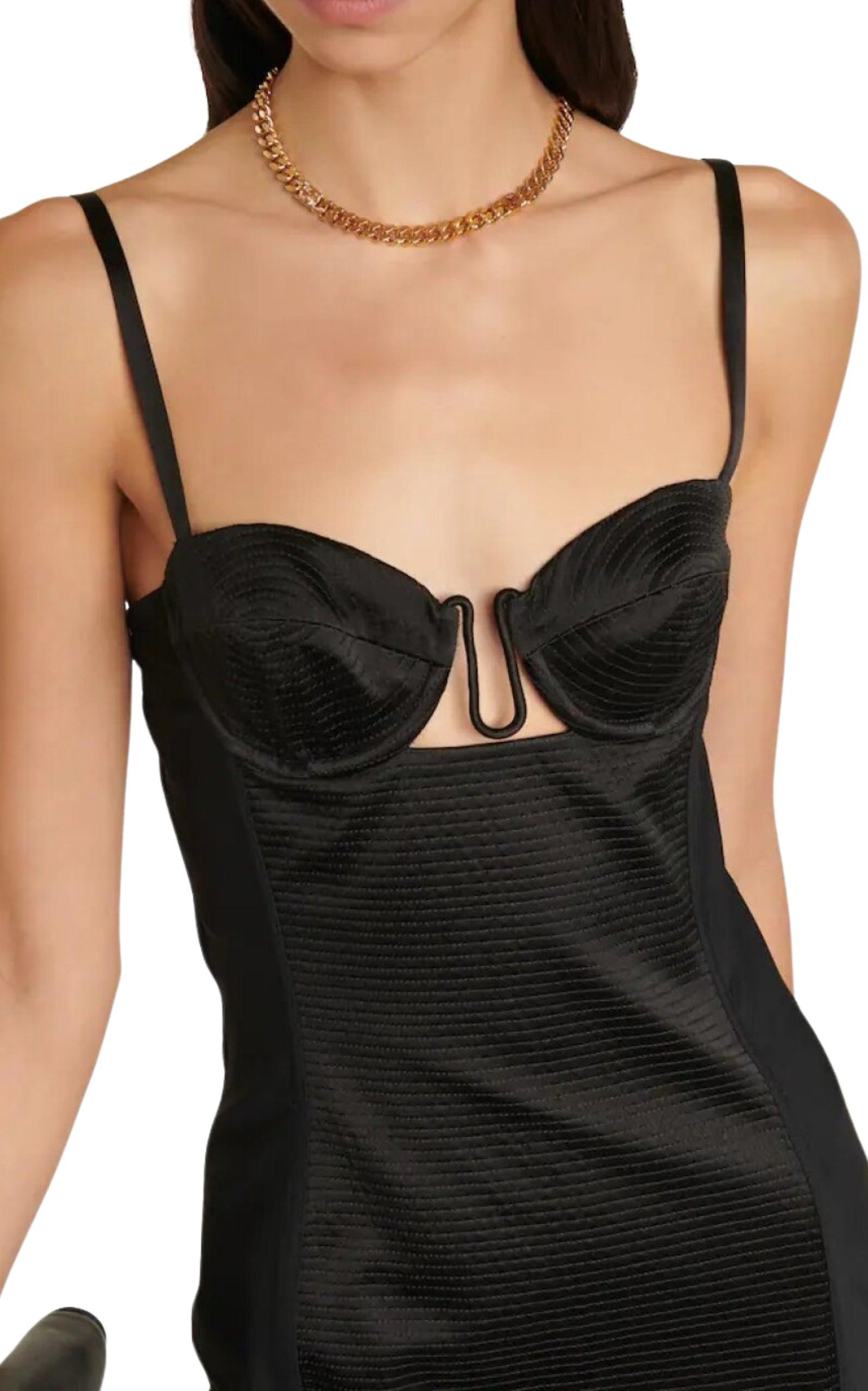 Silk Duchesse Mid-length Dress In Black - 4