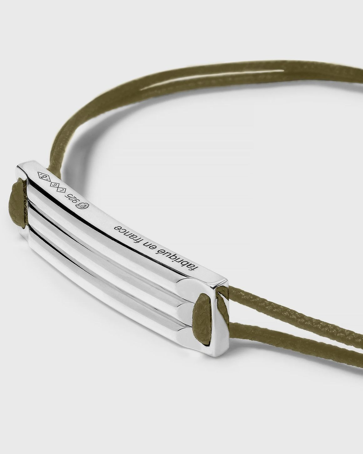 5g polished sterling silver khaki godron cordon bracelet - 4