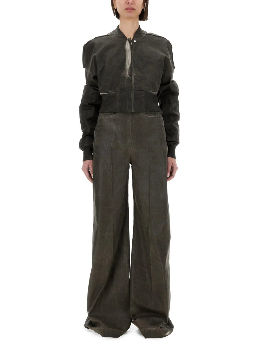 Rick Owens Drkshdw Women Cropped Bomber Jacket "Flight Jkt" - 1
