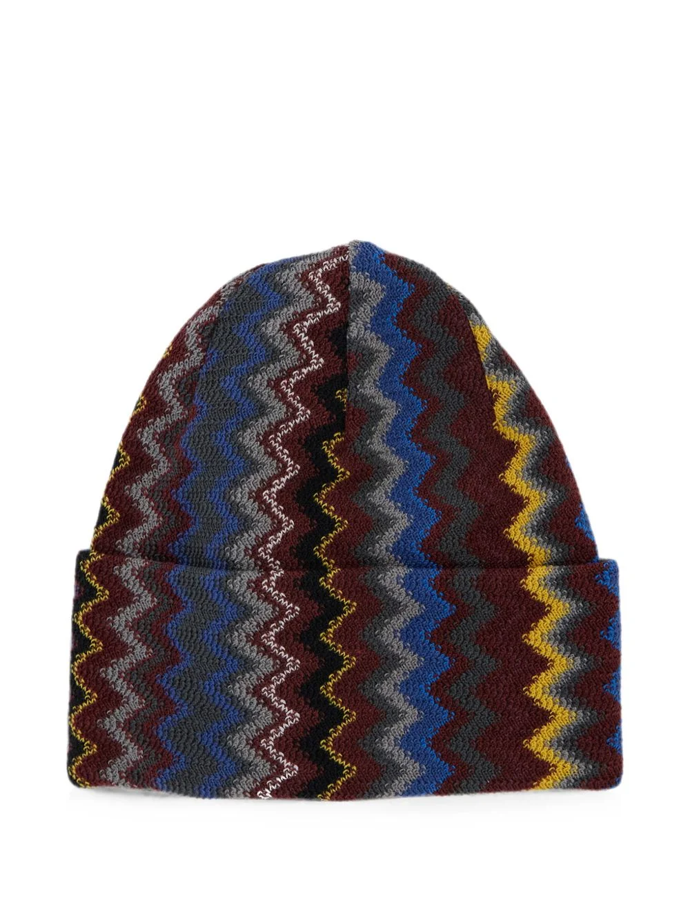 zigzag-knit beanie hat - 1