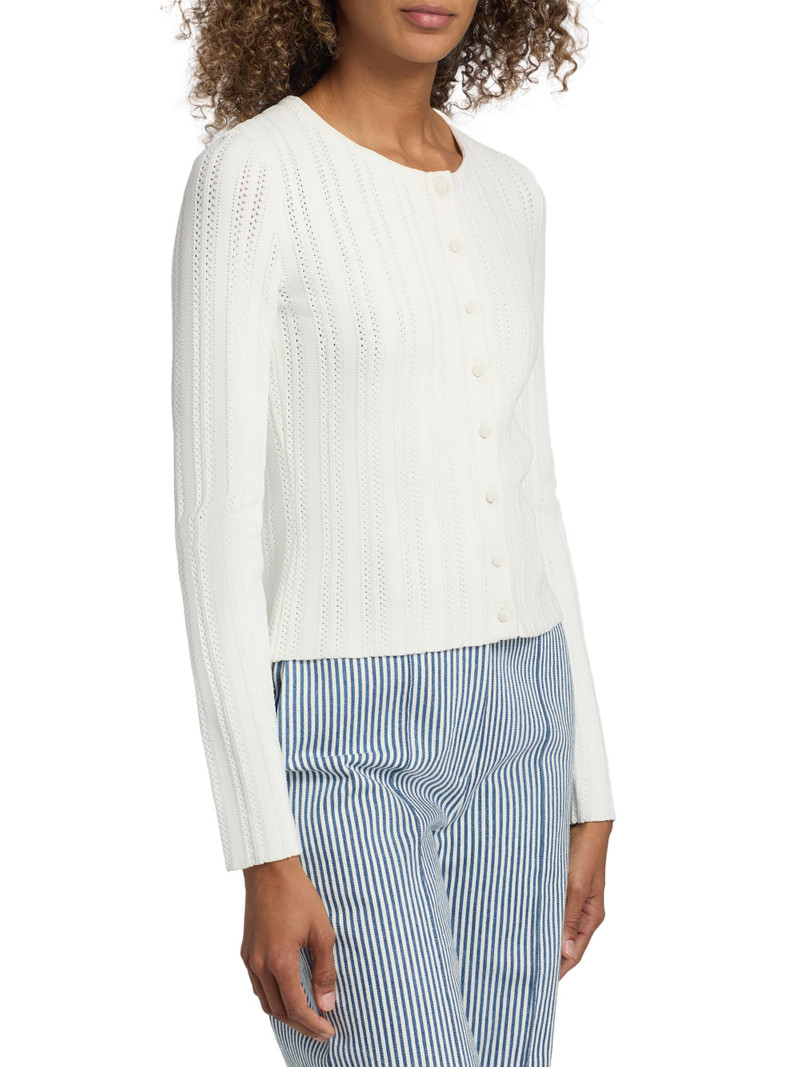 Women's Faye Compact Jacquard Cardigan - Ivory 4