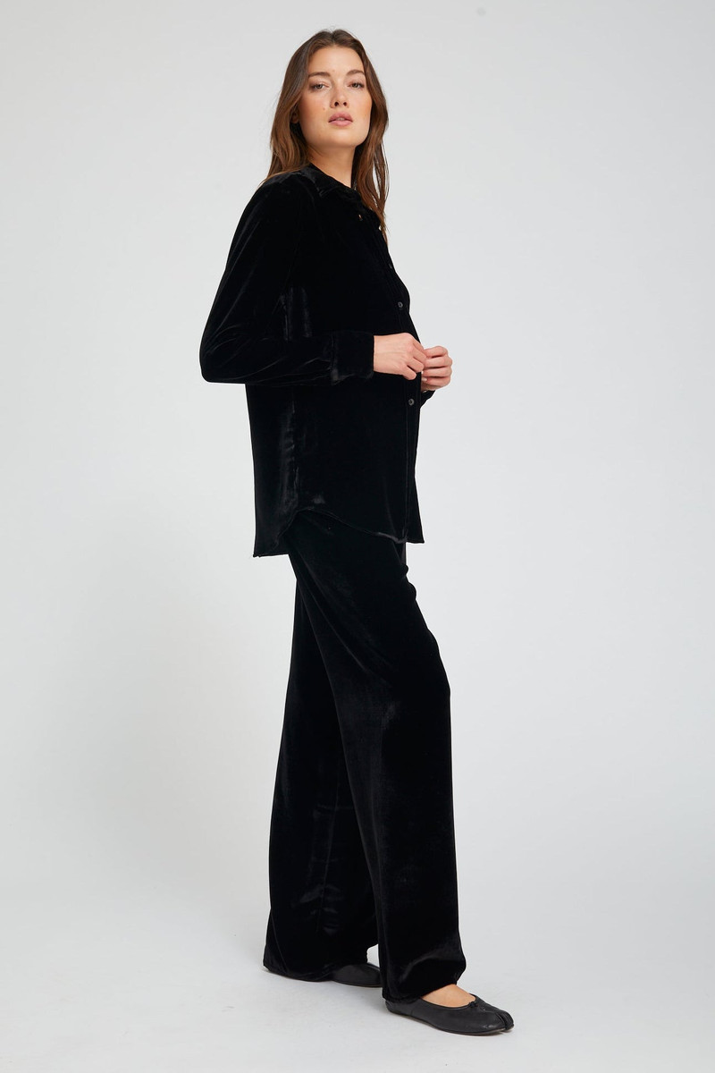 SPRWMN BLACK SILK ELISE BUTTON DOWN outlook