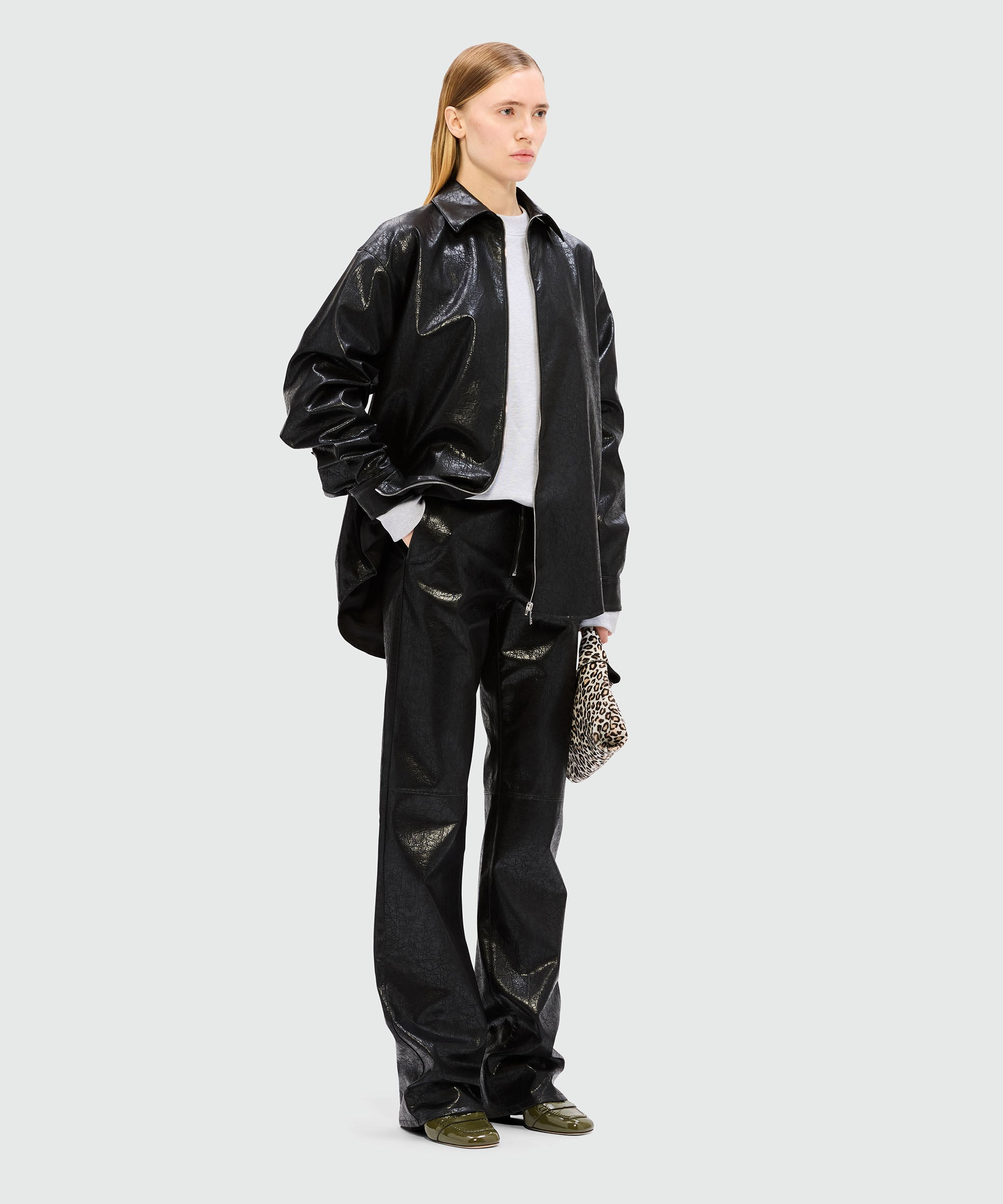 Grey melange jersey sweatshirt with cursive MSGM logo - 4