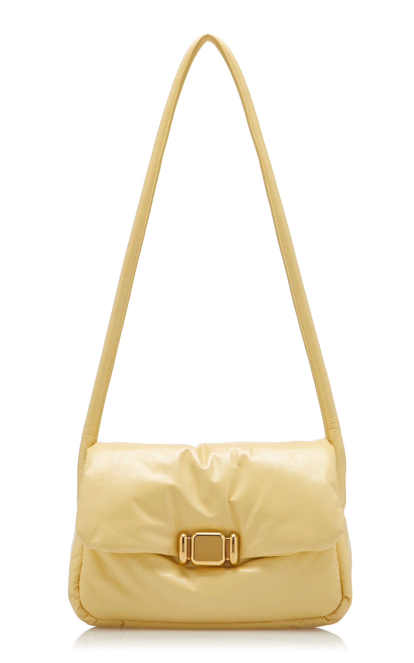 Padded Leather Bag yellow - 5