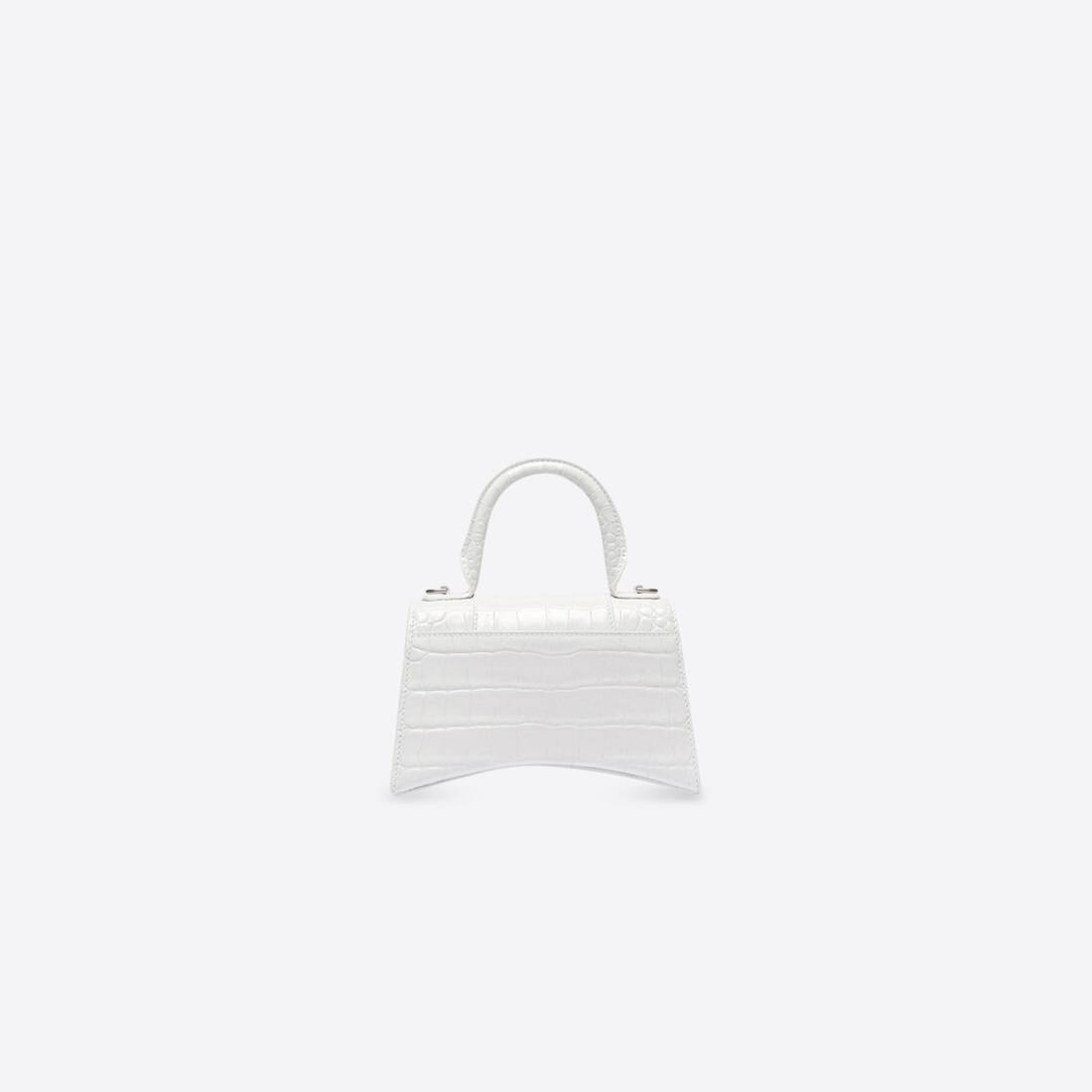 Women's Hourglass Xs Handbag Crocodile Embossed in White - 2