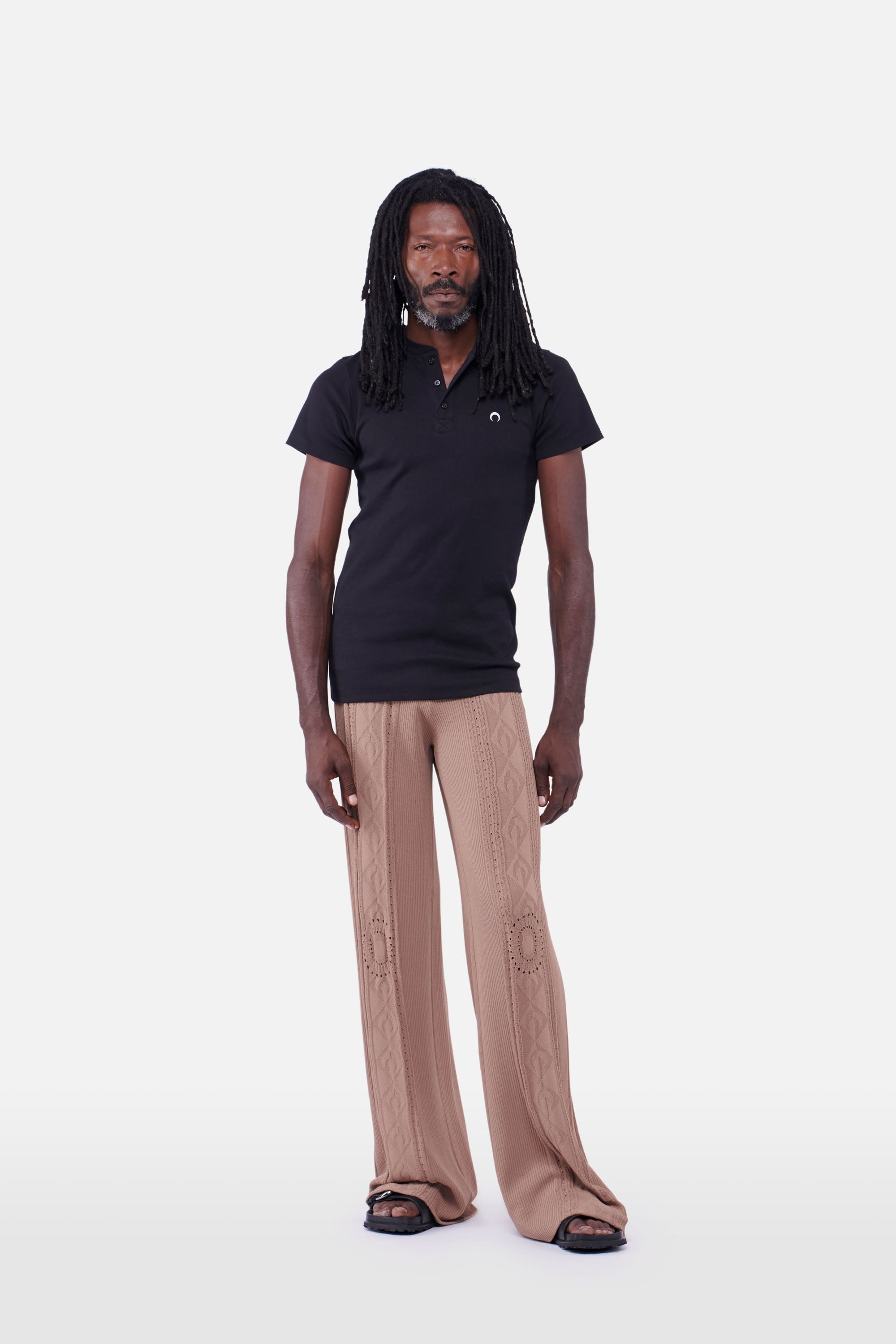Pointelle Knitted Distressed Pants - 6