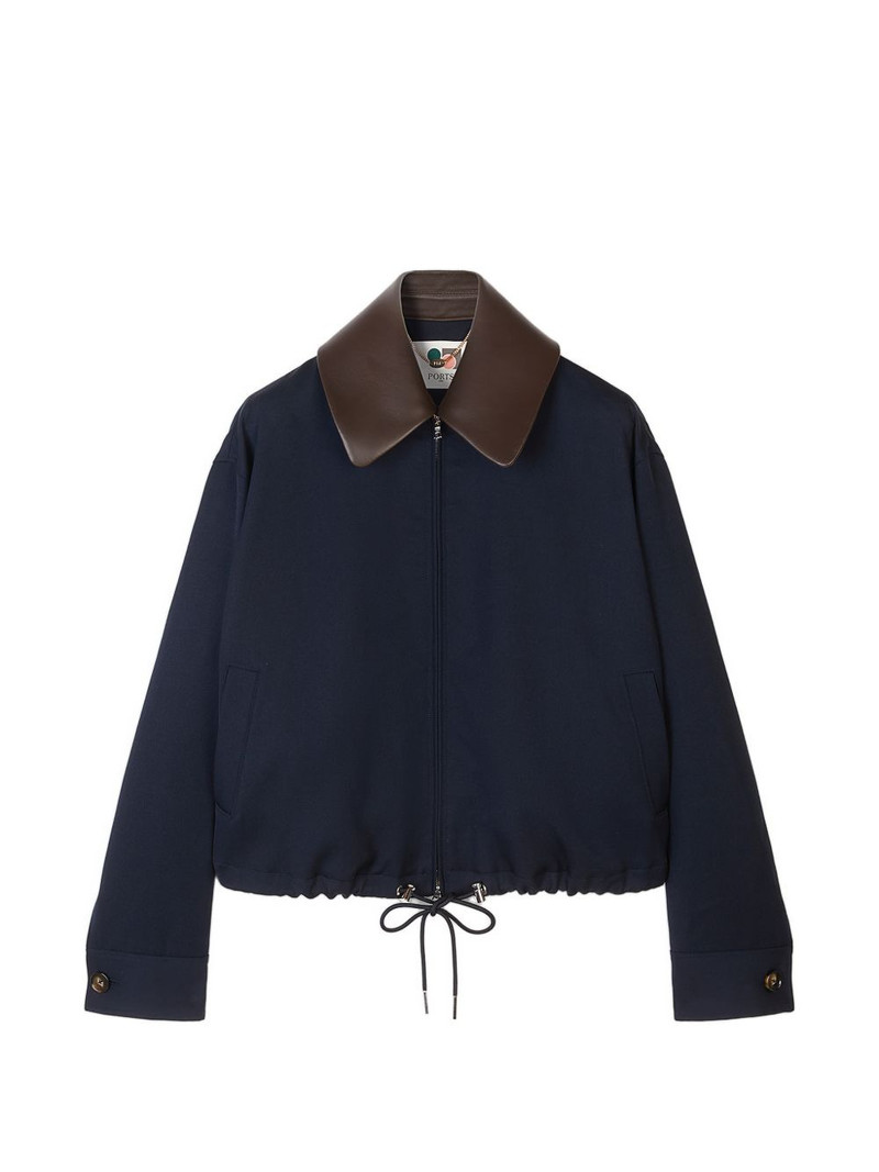 contrasting-collar jacket 1
