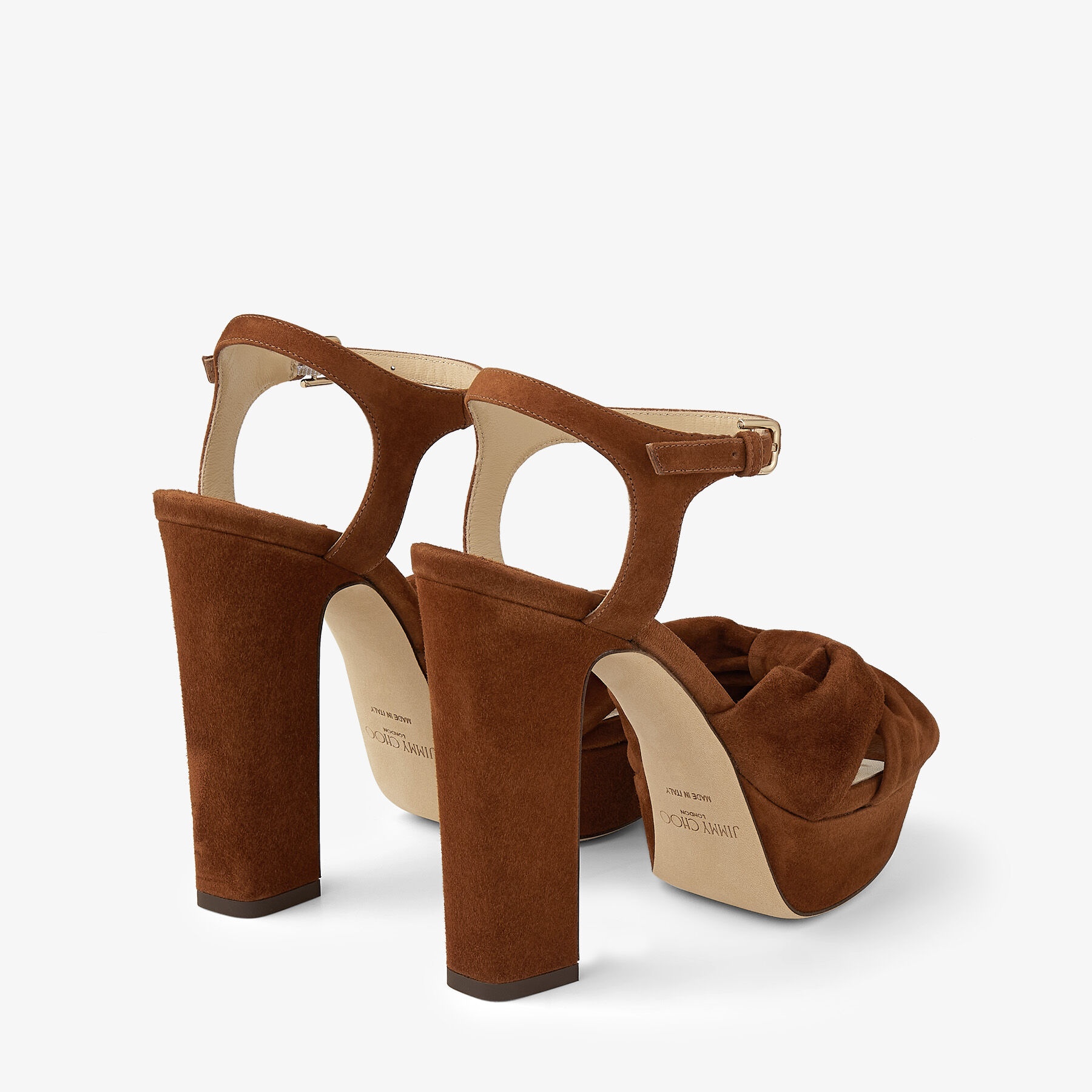 Heloise 120
Tan Suede Platform Sandals - 6