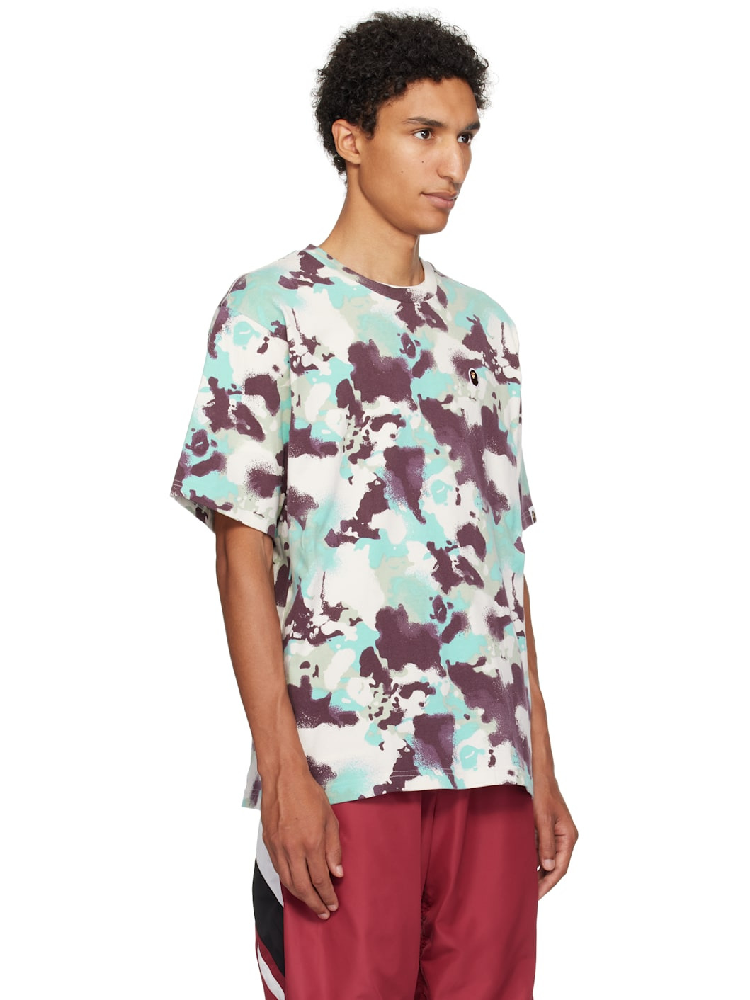 Blue & Purple Map Camo Ape Head One Point T-shirt - 2