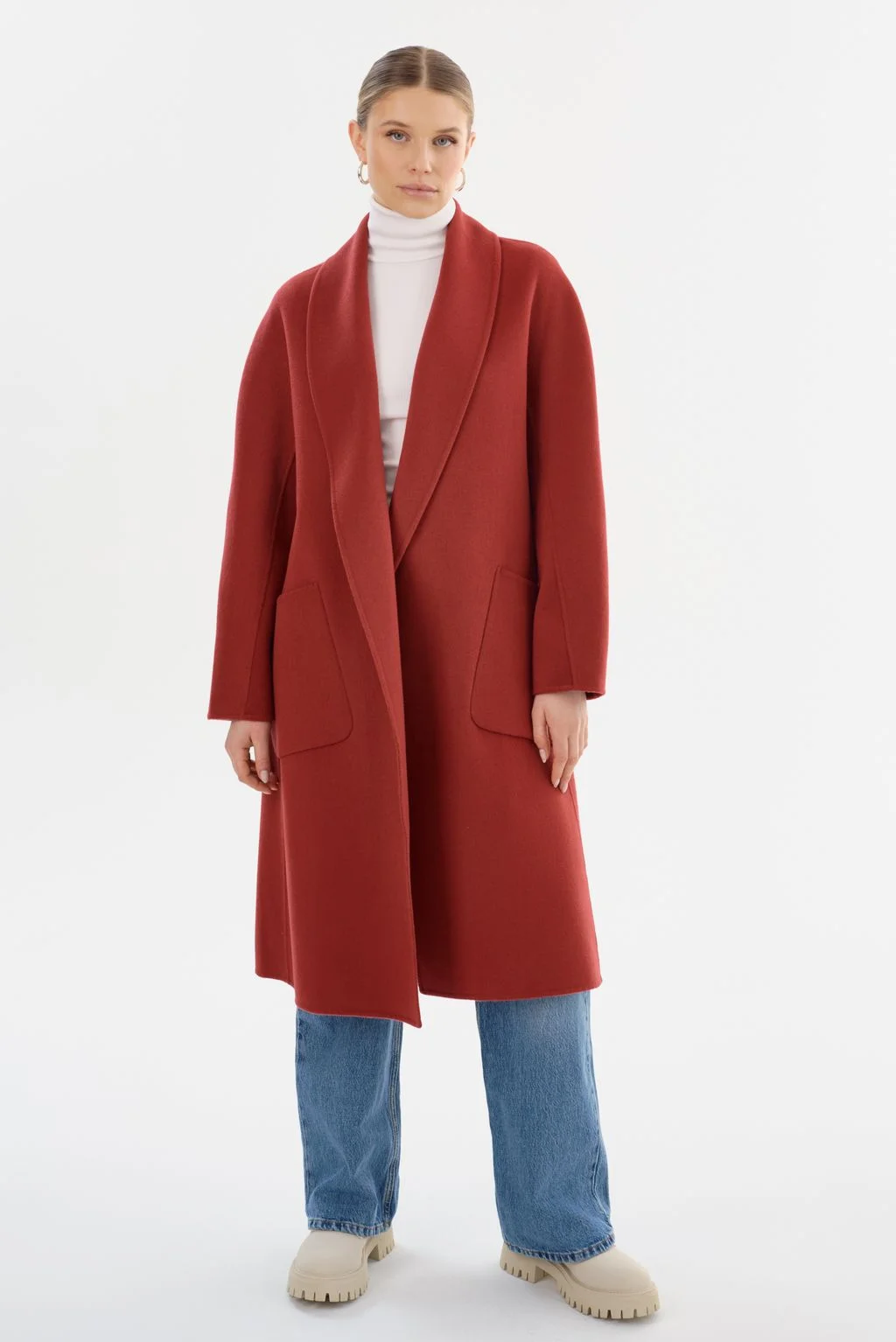THARA | Shawl Collar Wool Coat - 1