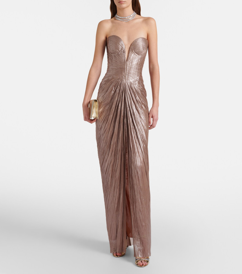 MARIA LUCIA HOHAN Alessandra draped lamé gown outlook