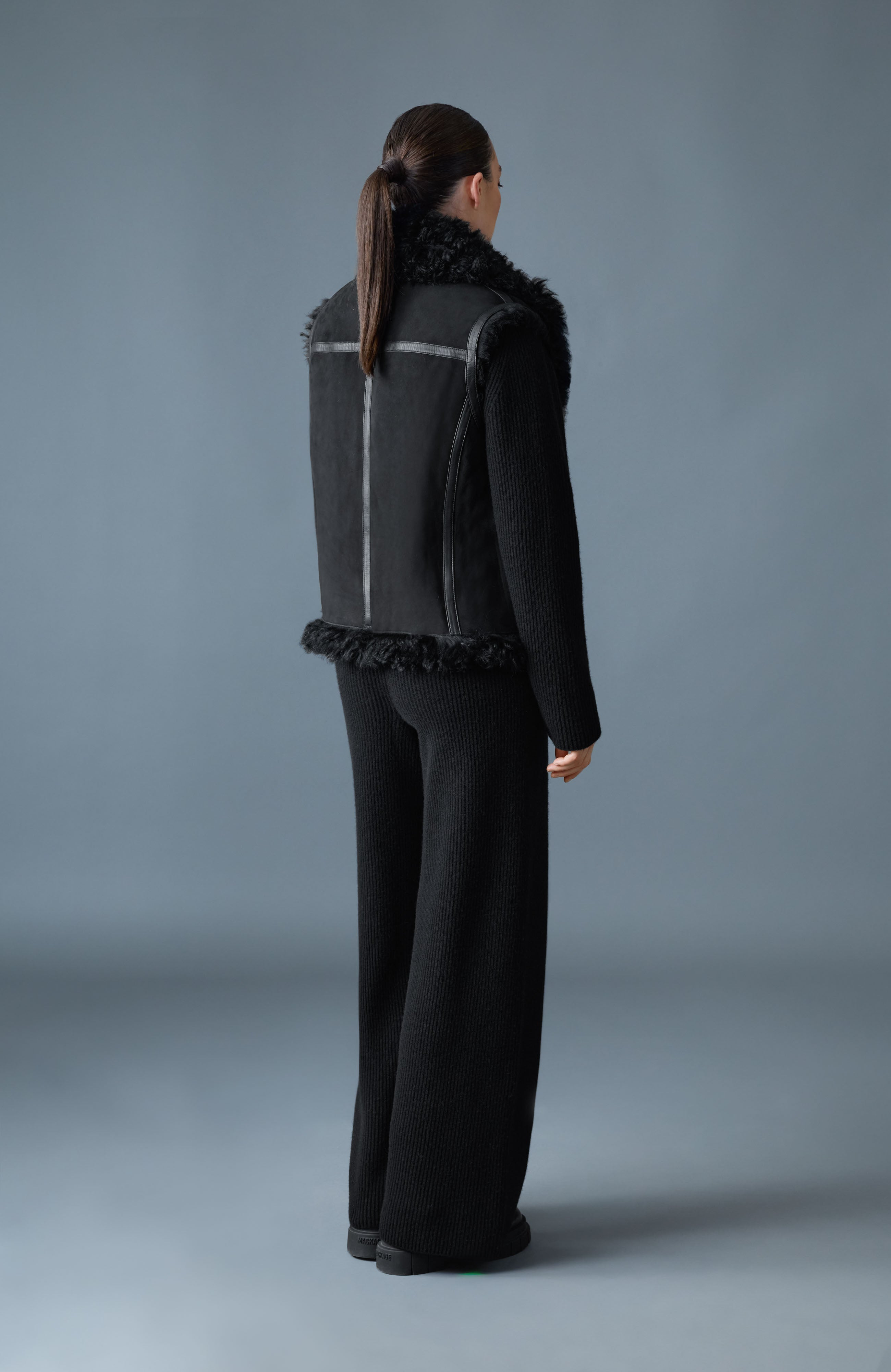 KASIA Reversible Shearling Leather Vest - 5