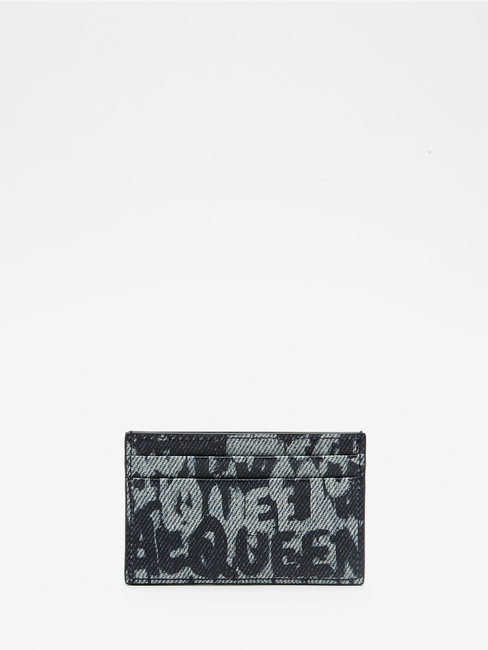 Men's McQueen Graffiti Card Holder in Blue - 1