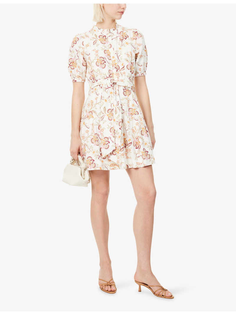 ME+EM Fit + Flare Crease-Less Linen-Blend Short Dress outlook