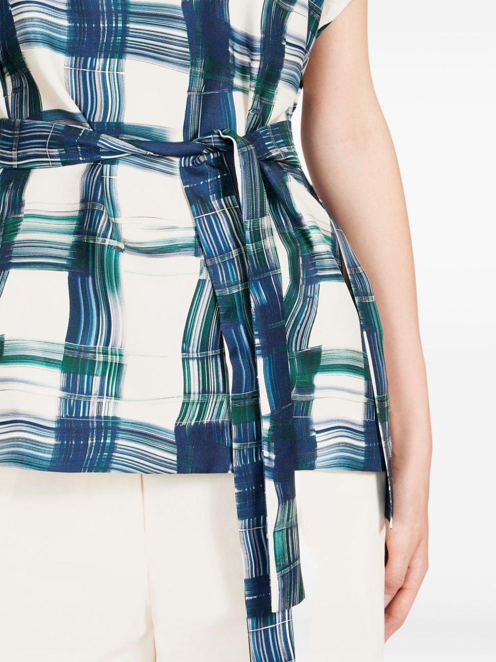 plaid belted top - 5