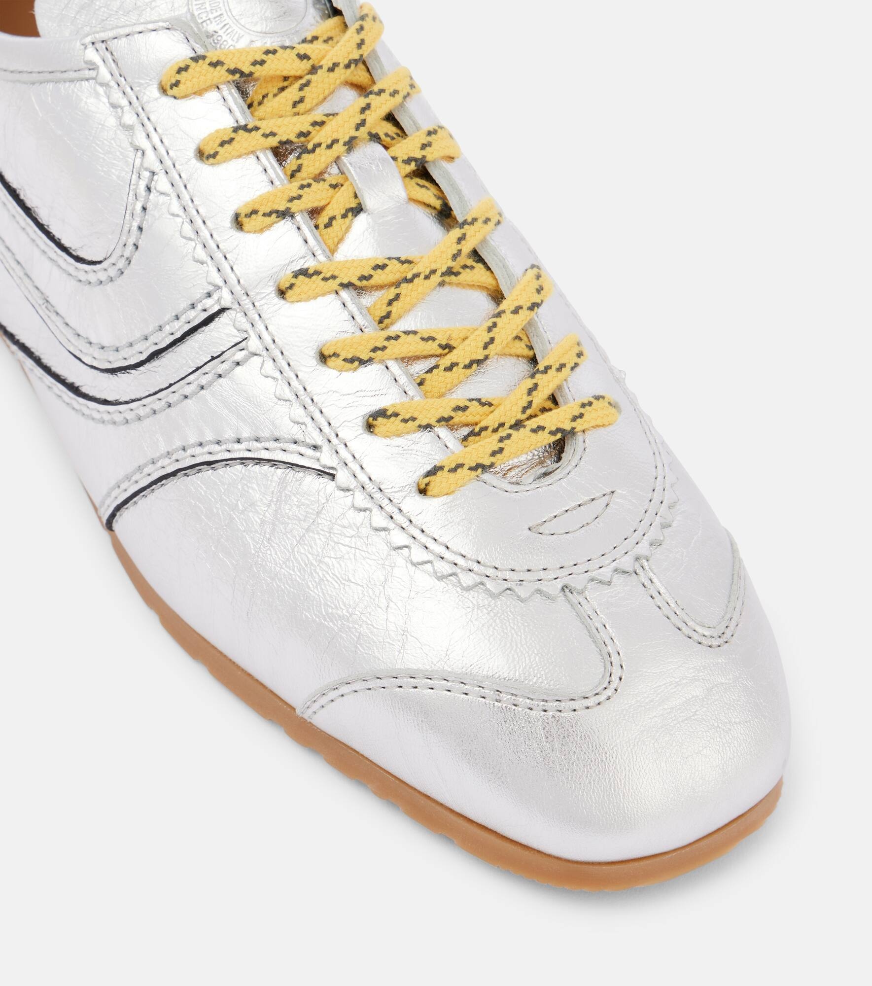 Metallic leather sneakers - 6