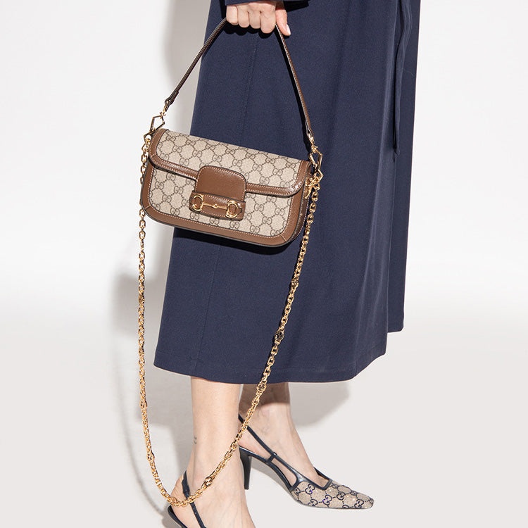 (WMNS) Gucci Horsebit 1955 Shoulder Bag 'Beige Ebony' 735178-92TCG-8563 - 6