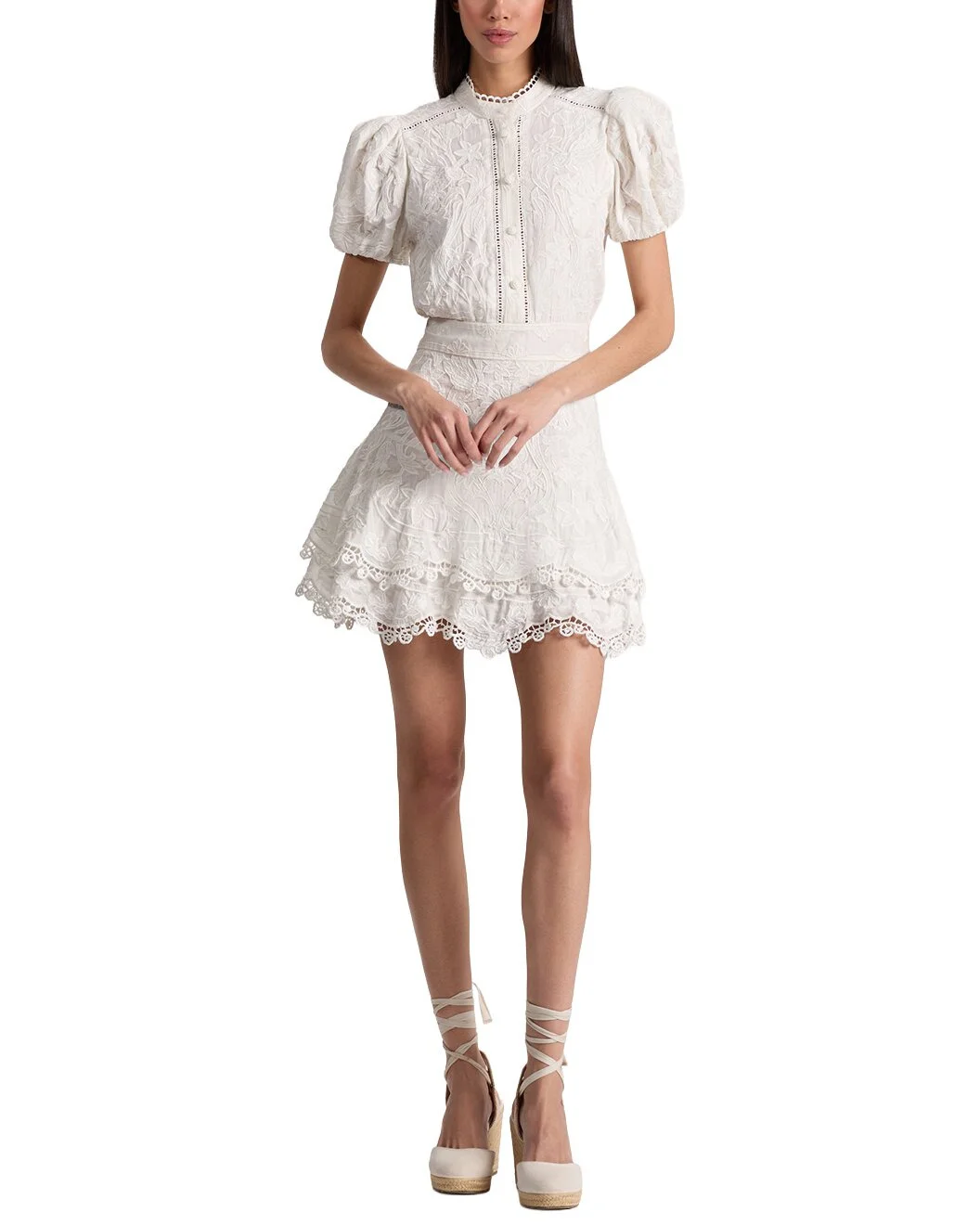 alice + olivia Loryn Embroidered Shirtdress - 1