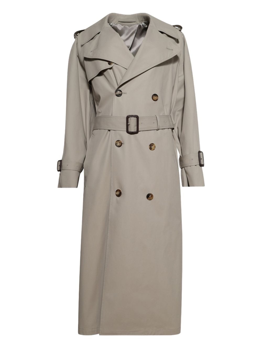 double-breasted belted trench coat - 1