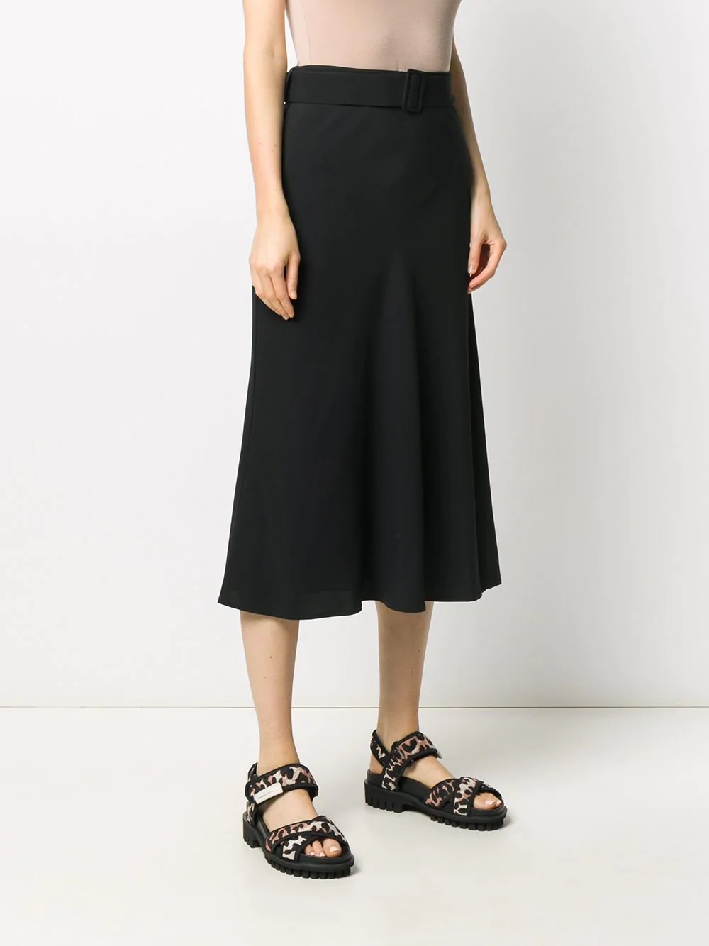 flared hem mid-length skirt - 3