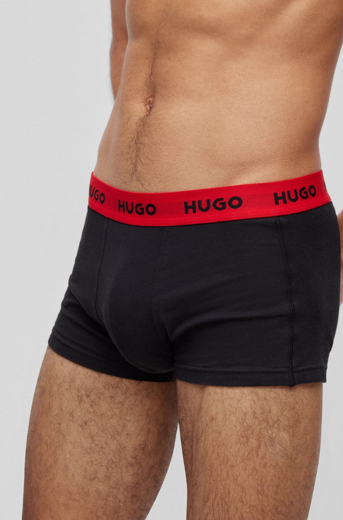 THREE-PACK OF LOGO-WAISTBAND TRUNKS IN STRETCH COTTON - 5
