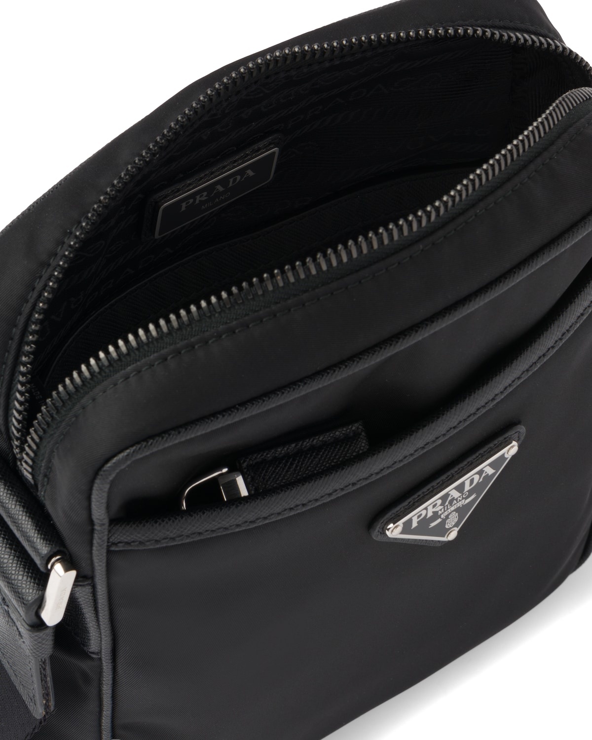 Re-Nylon and Saffiano leather shoulder bag - 5