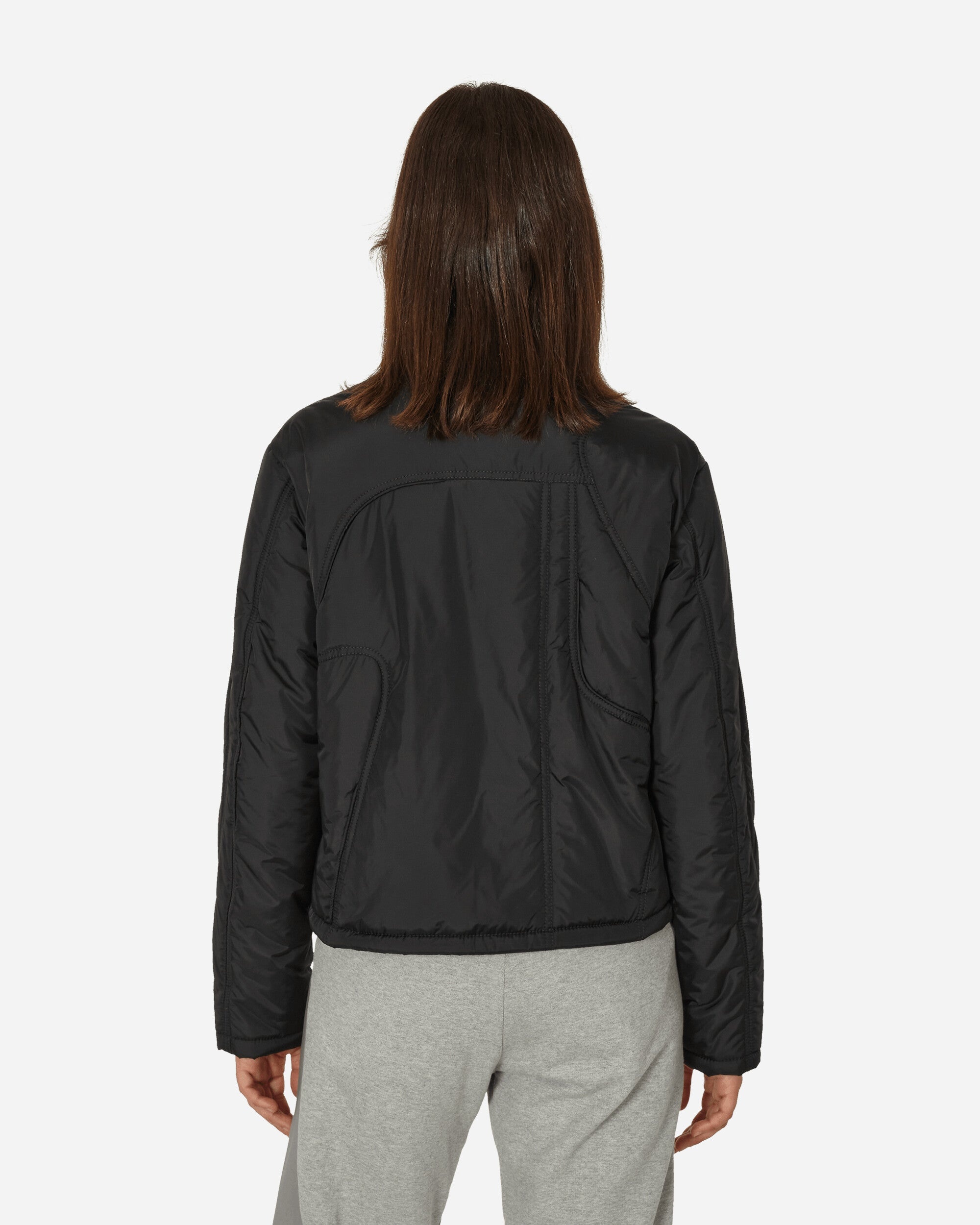 Piping Nylon Puffer Jacket Black - 3