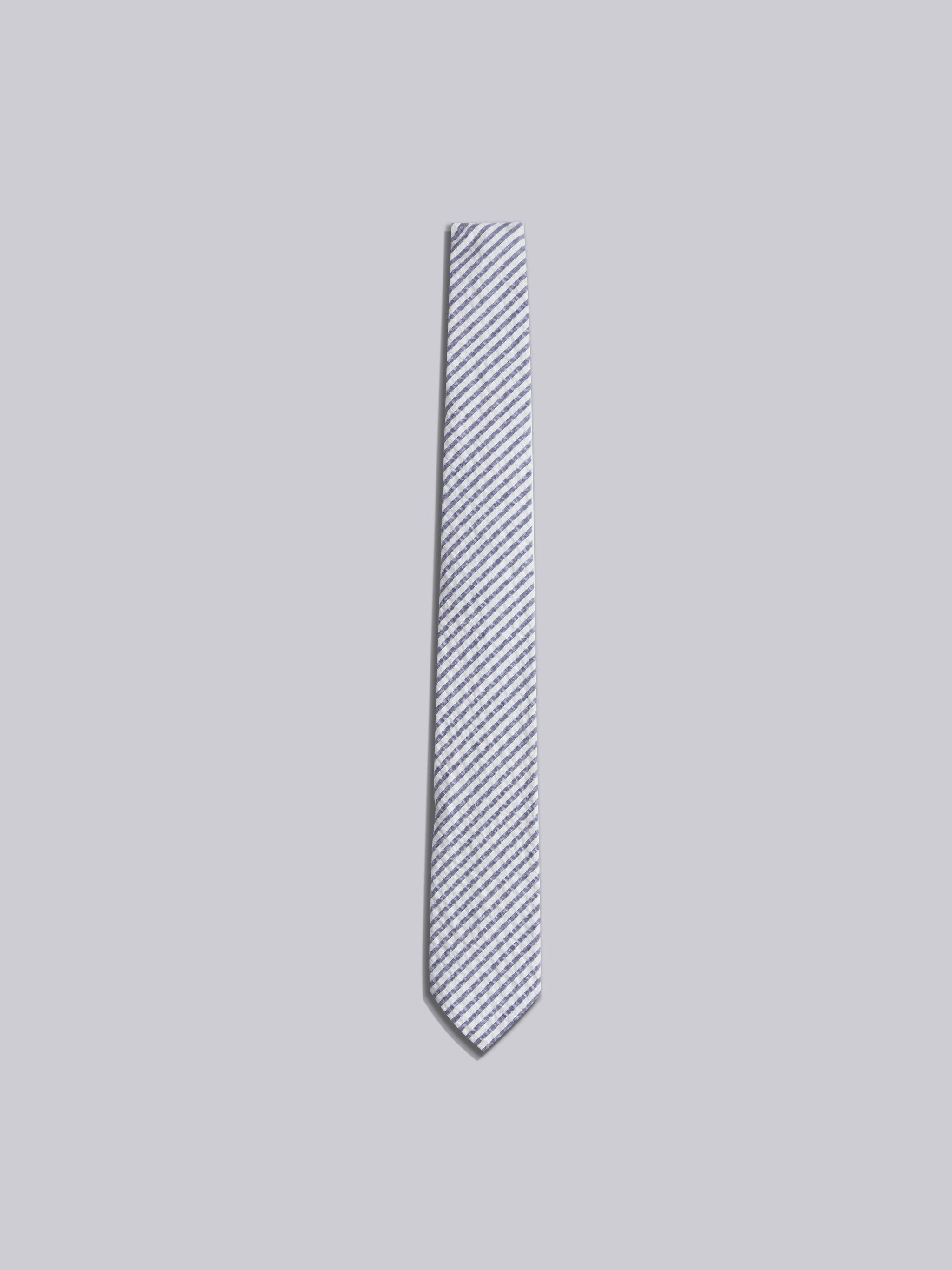 Navy Seersucker Classic Tie - 1