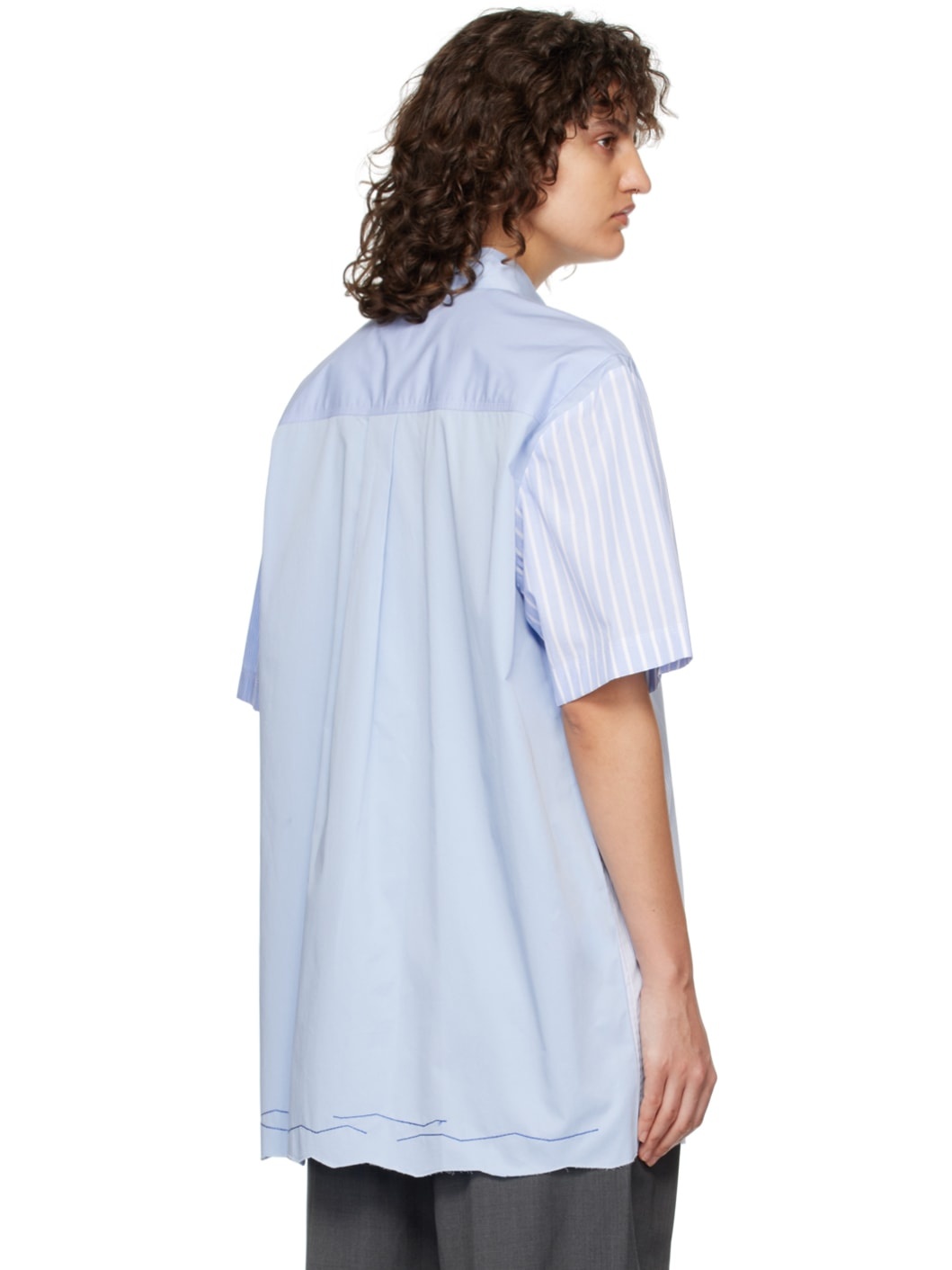 Blue Paneled Shirt - 3