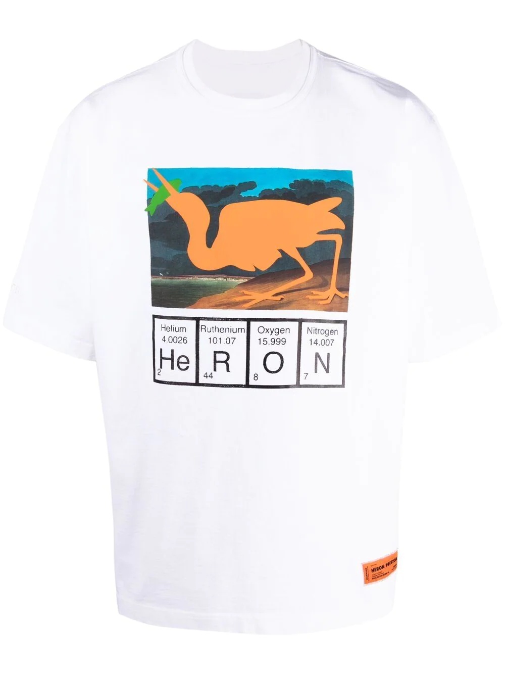 heron-print cotton T-shirt - 1