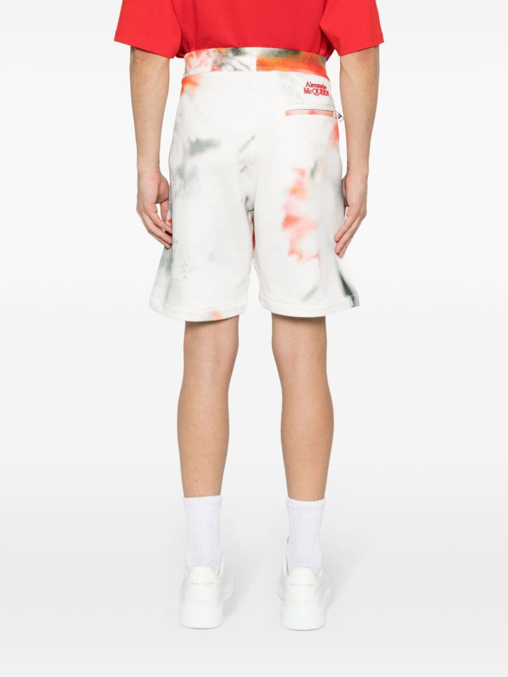 Alexander Mcqueen Men Obscure Flower Cotton Shorts - 5