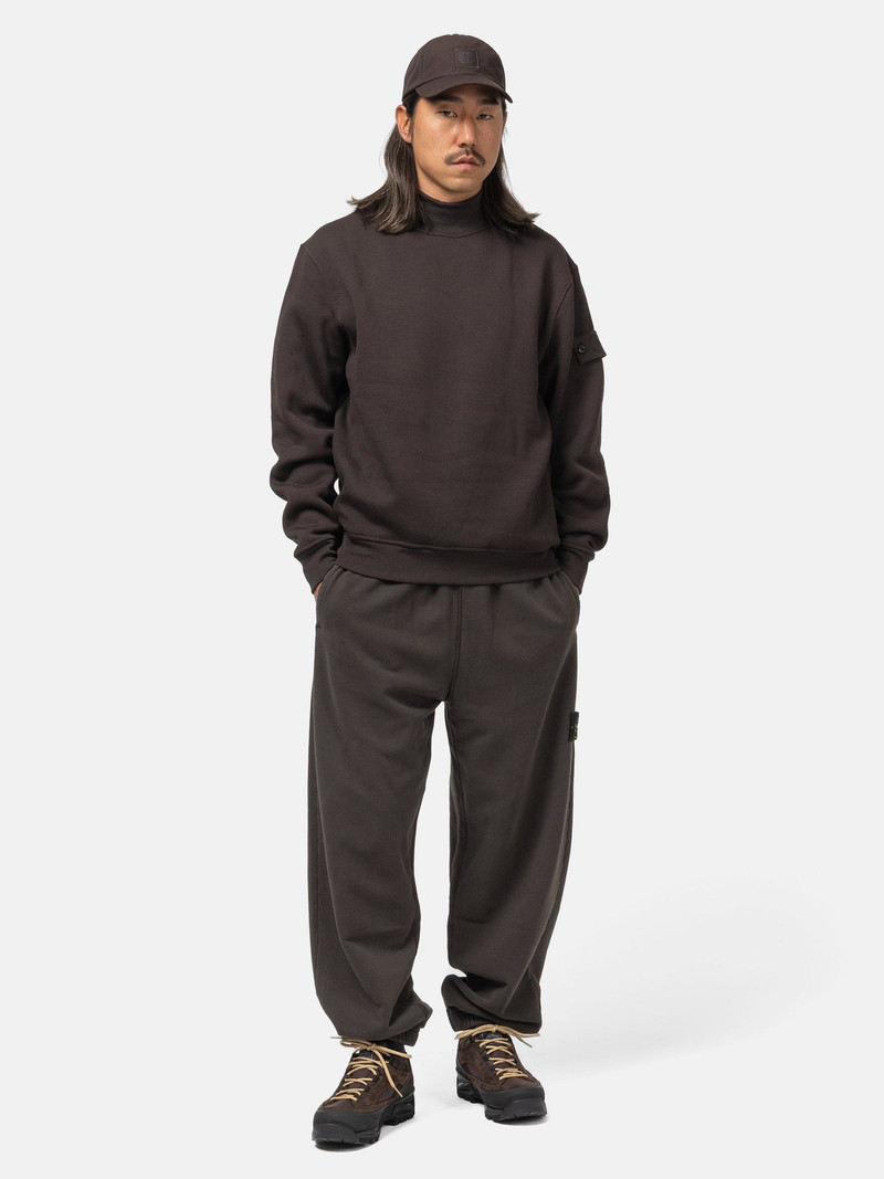 Stone Island Ghost Piece Cotton Wool Mock Neck Dark Brown outlook