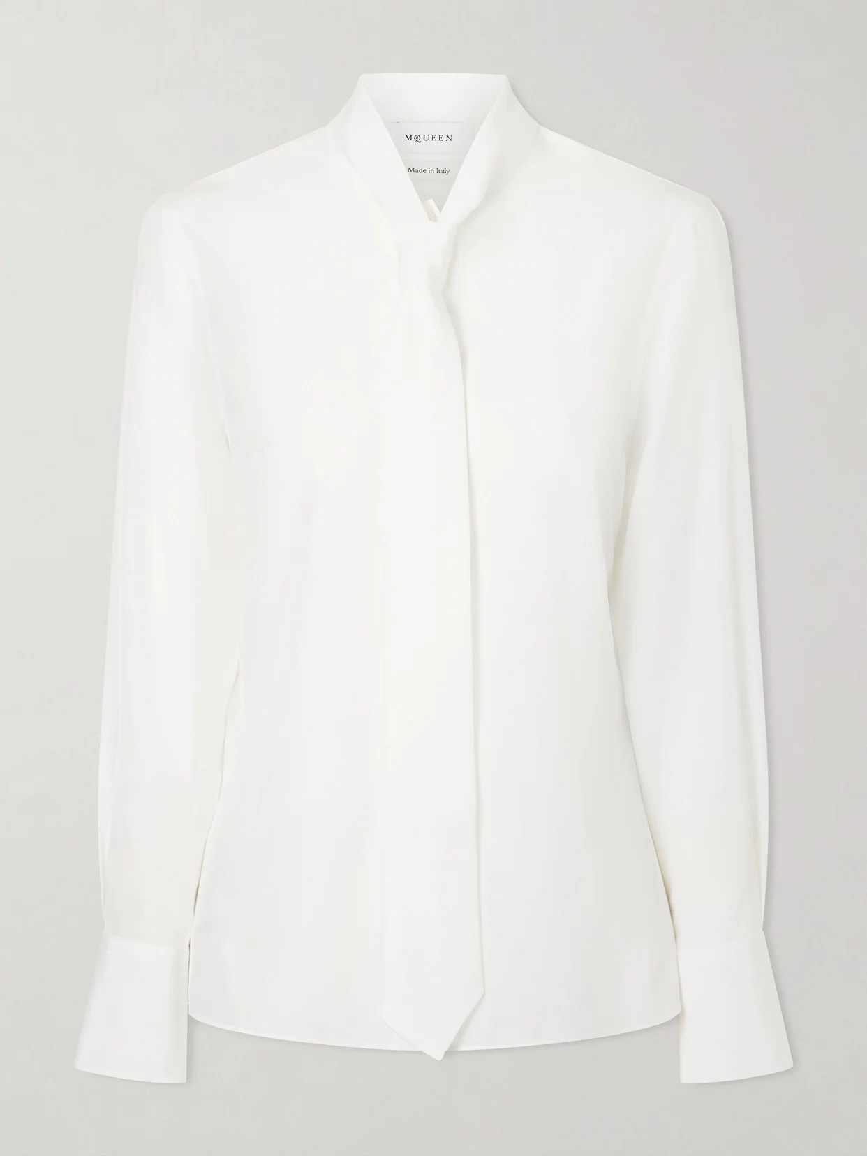 Tie-detailed Silk-twill Shirt - 1