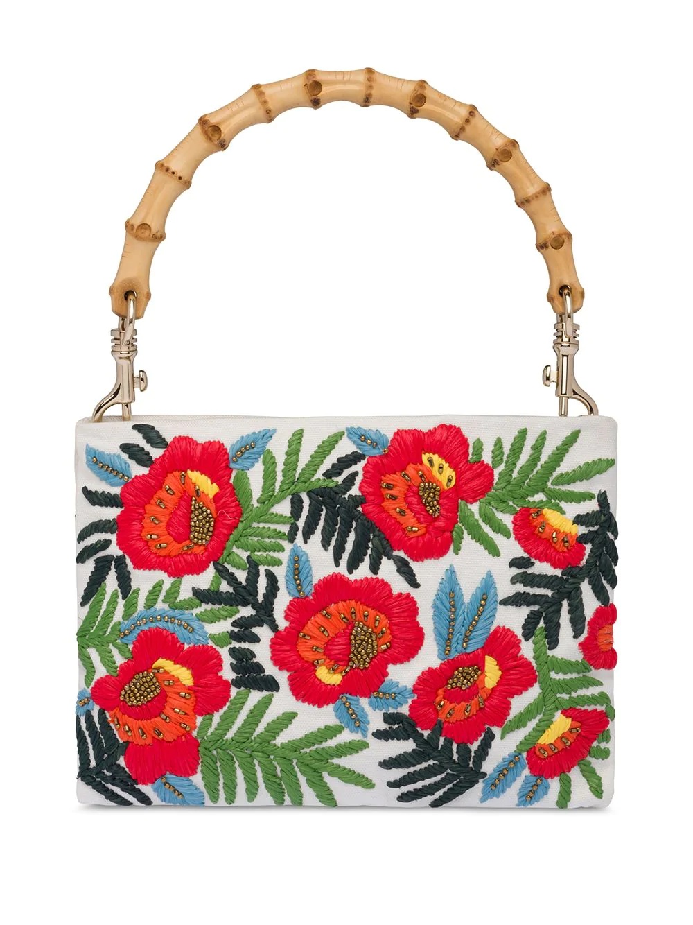 embroidered floral handbag - 1