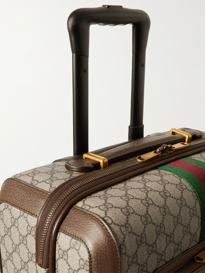 Savoy leather-trimmed printed coated-canvas suitcase Brown 5