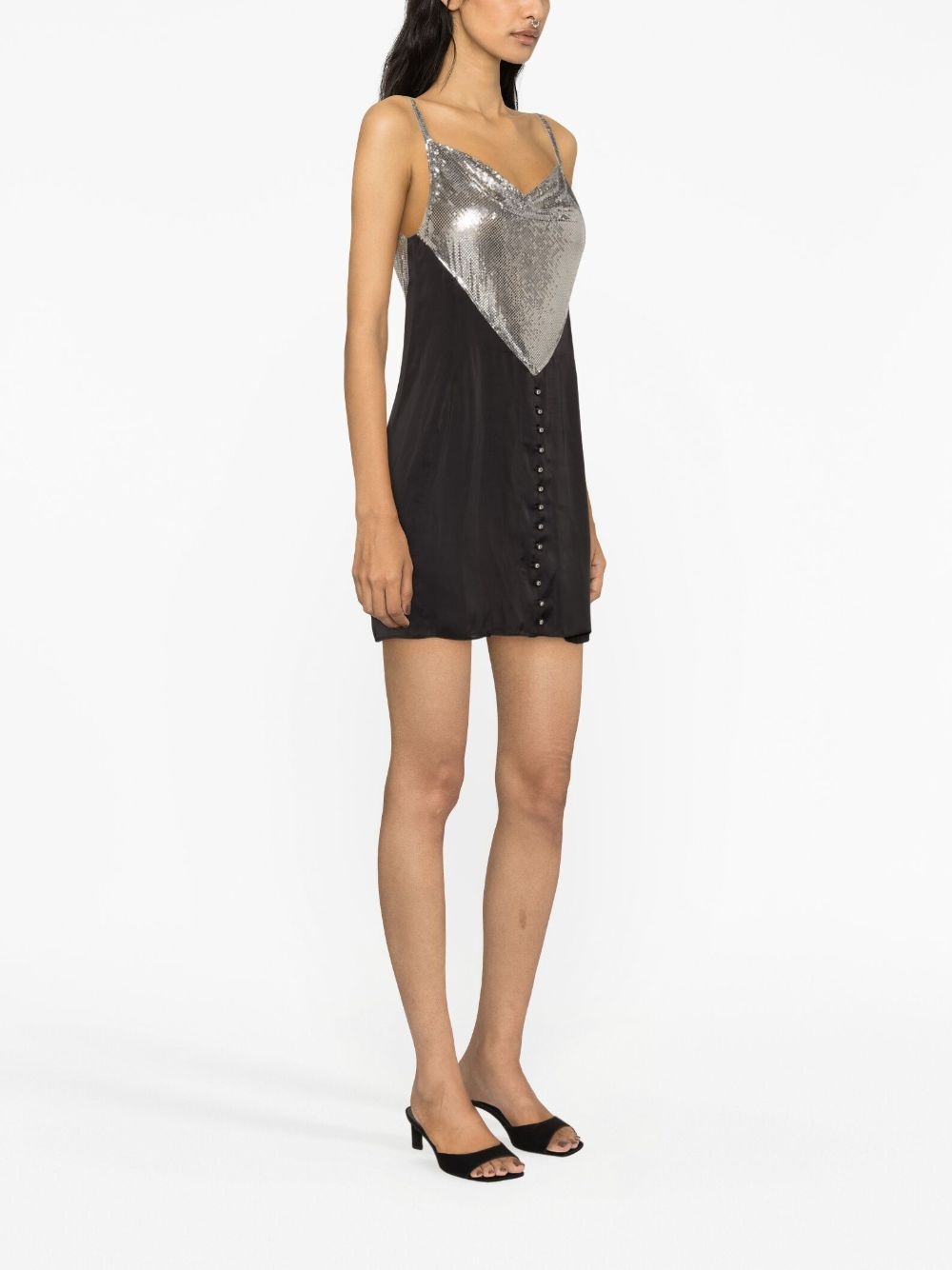 mesh-panel slip minidress - 3