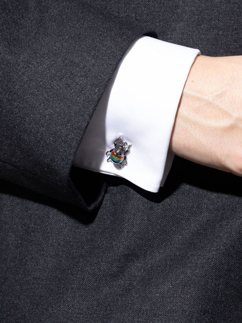 Paul Smith beetle striped cufflinks outlook