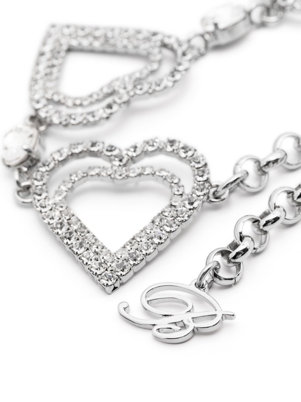 rhinestone-embellished heart choker - 2