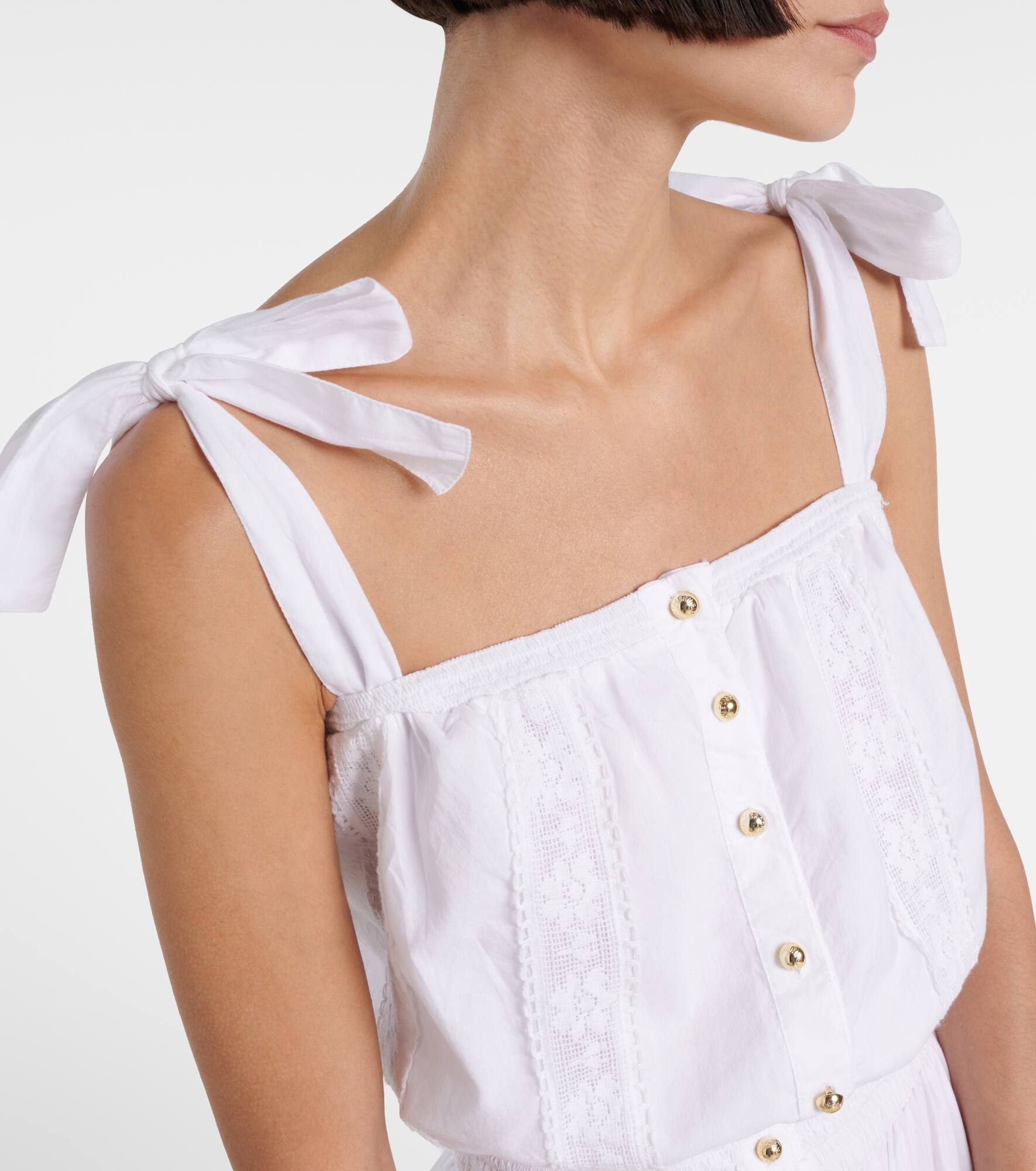 Giulia lace-trimmed cotton top - 4