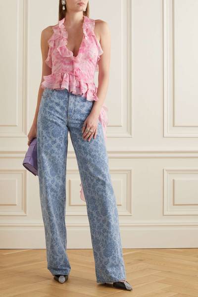 Alessandra Rich Floral-print wide-leg jeans outlook