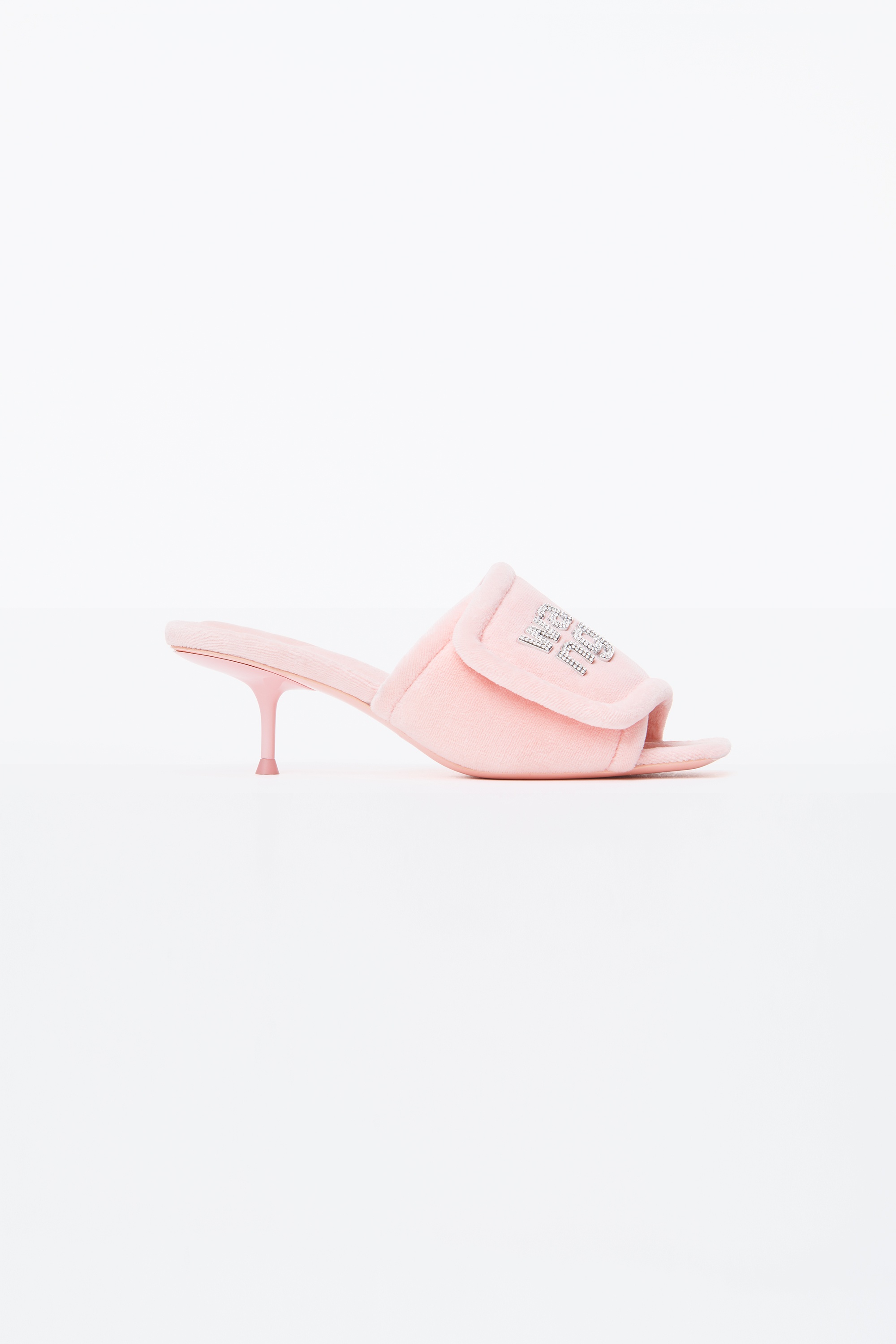 JESSIE VELOUR CRYSTAL LOGO SANDAL - 1