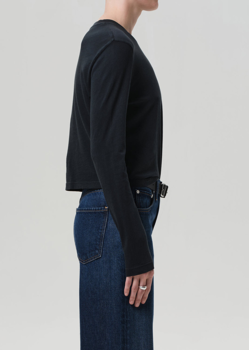Sabine Cropped Long Sleeve In Washed Black 4